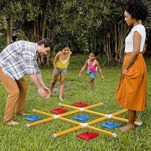 Miniatura 6 de Tic Tac Toe - Juego de juego para interiores y exteriores para adultos y niños, (4.3 pies x 4.3 pies), equipo de juego al aire libre gigante,