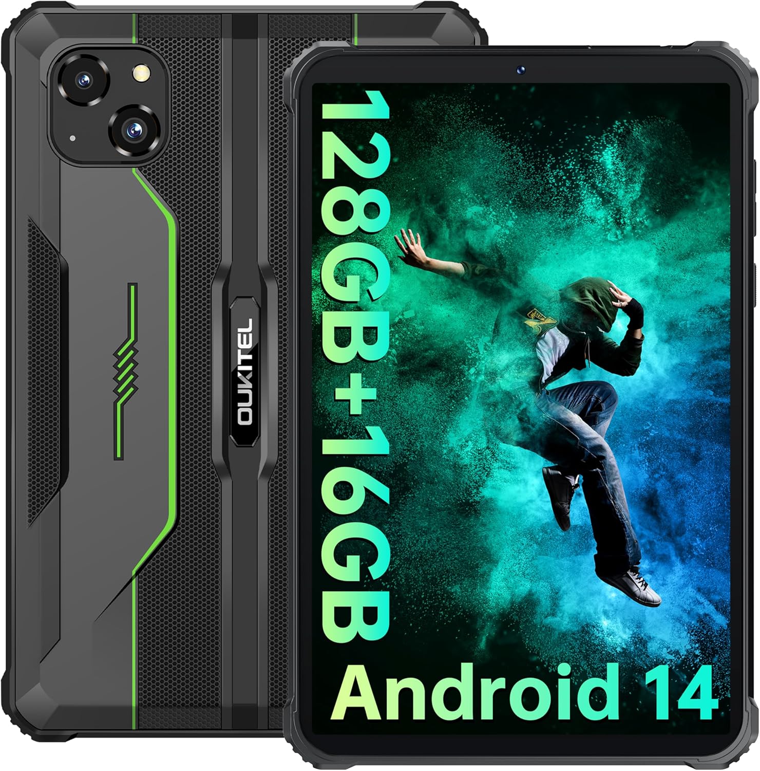 OUKITEL RT3 Pro Rugged Tablet - 16GB+128GB 1TB Expandable Waterproof Android 14 Tablet