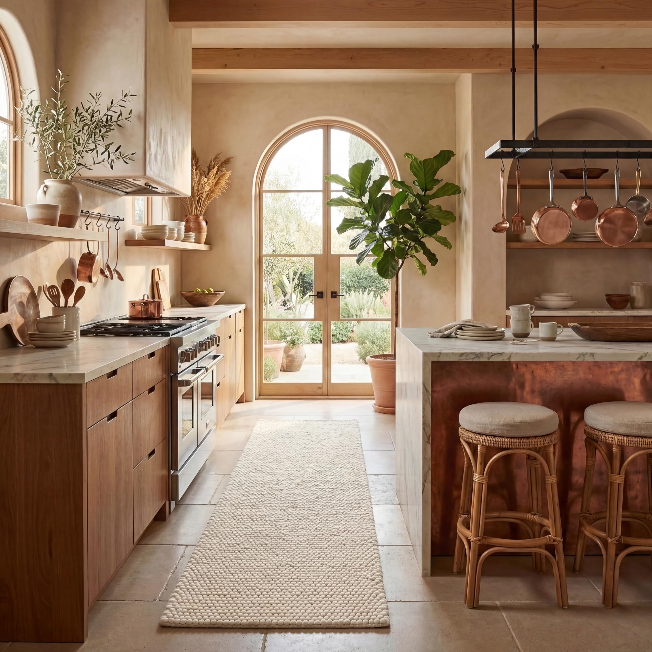 SAFAVIEH Natura Collection Runner Rug - 2' x 12', Ivory, Handmade Wool Blend, Textured Design, Ideal for Hallway, Bedroom, Foyer (NAT620A)