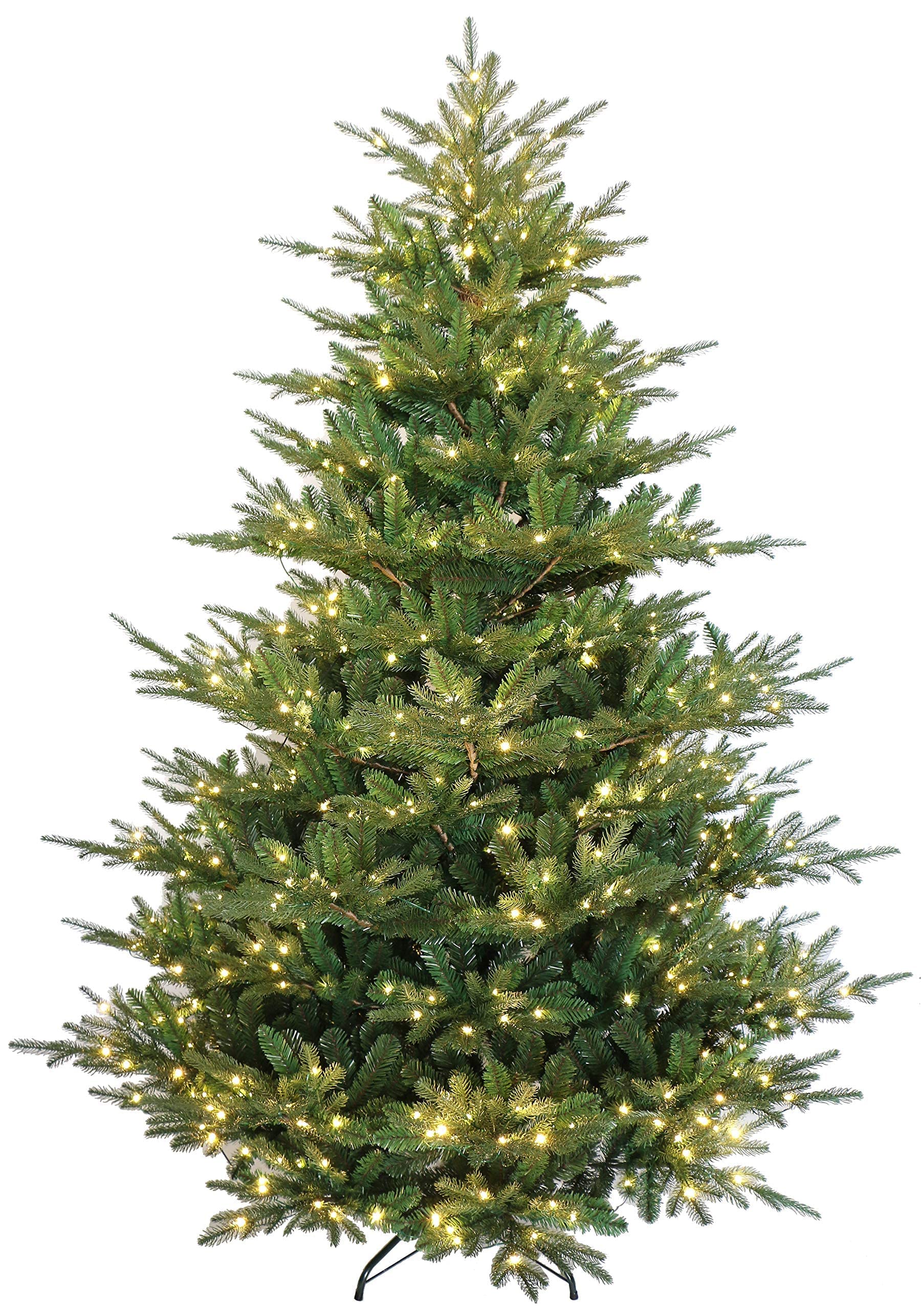 Christmas Tree 9 Foot Rocky Mountain Fir Pre-lit Artificial Christmas Tree, White, 9ft Pre-lit