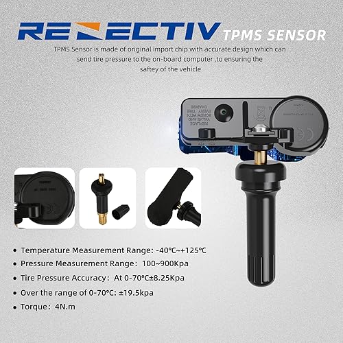 Vista 11 de Sensor TPMS, sensor de monitoreo de presión de neumáticos de 433 Mhz apto para Chrysler Jeep Dodge Ram Reemplazo # 56029398AB (paquete de 4)