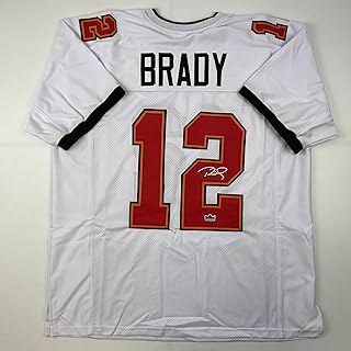 Facsimile Autographed Tom Brady Tampa Bay White Reprint Laser Auto Football Jersey Size Men's XL