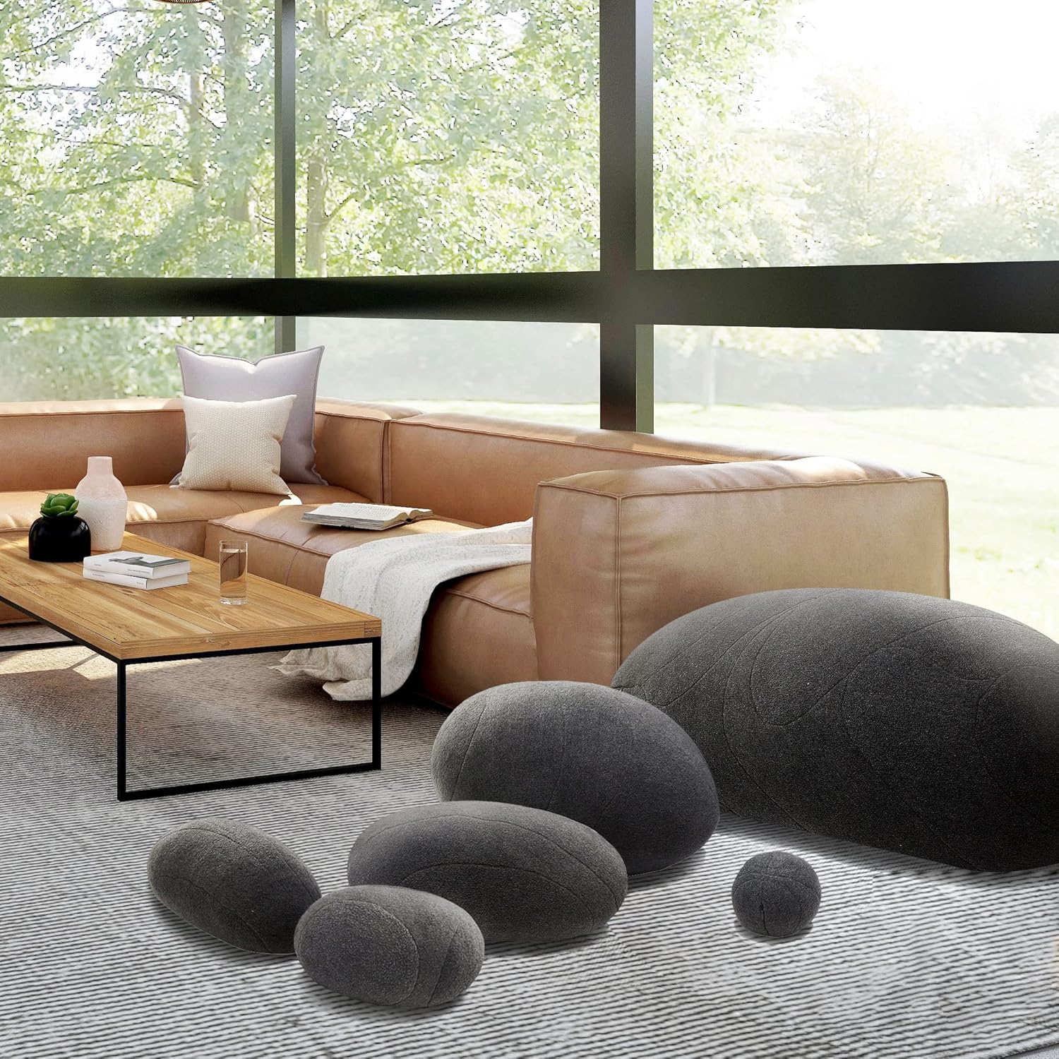 WOWMAX ThreeDimensional Curve Living Stones Pillows 6 Mix