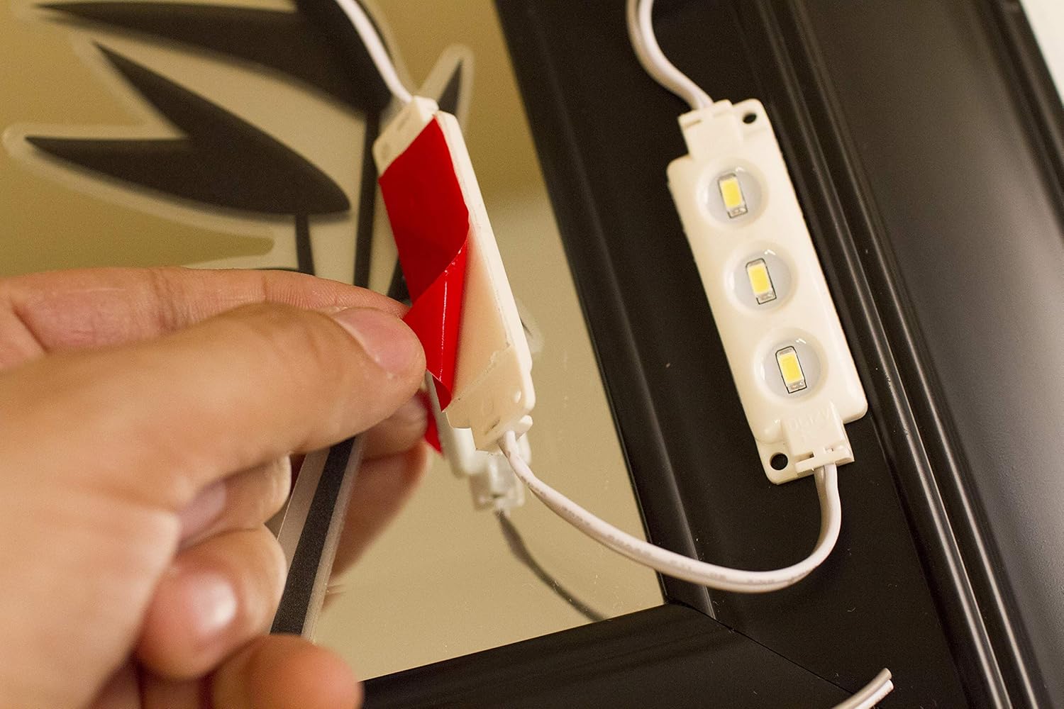 MAKE UP MIRROR LED LIGHT WARM COLOR WITH DIMMER & UL POWER ADAPTER