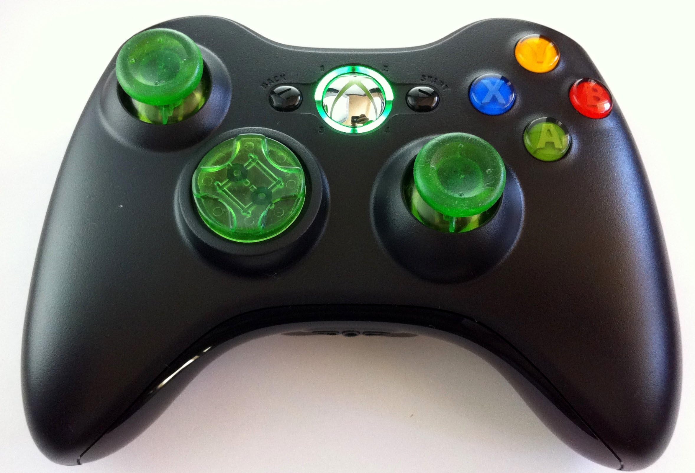 Drop Shot, Auto-aim, Xbox 360 Modded Controller for COD Advanced Warfare,Ghost Black Ops 2, Mw3, Mw2, Rapid Fire Mod(clear Green)
