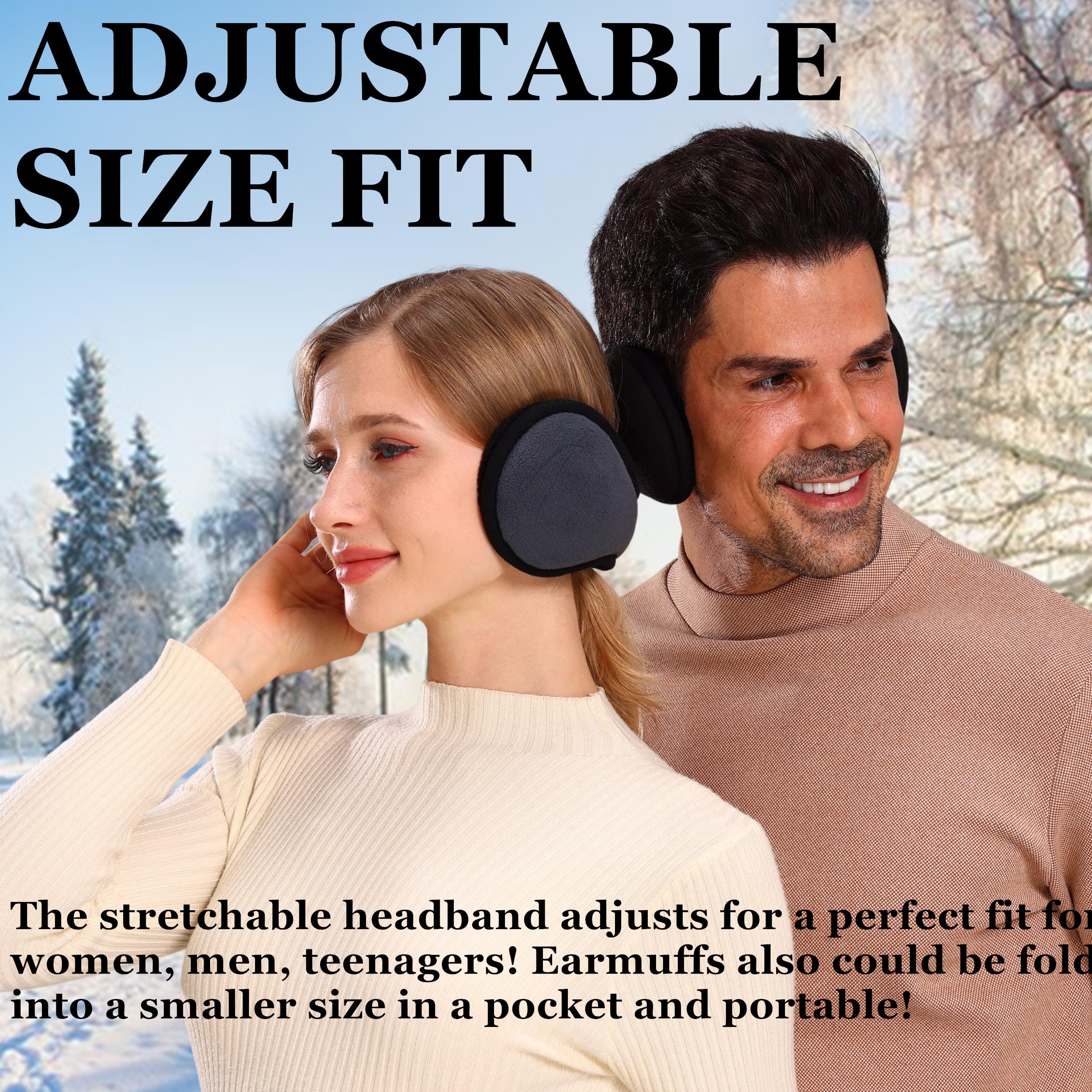 2 pack Cache-oreilles Chauds pour Femmes Couvre Oreilles Cache-oreilles Fille Hiver en Plein Air Couvre-oreilles pour Hommes Femmes Filles
