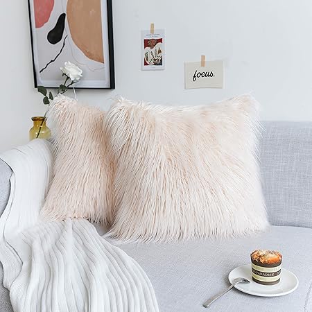 coral fur pillow