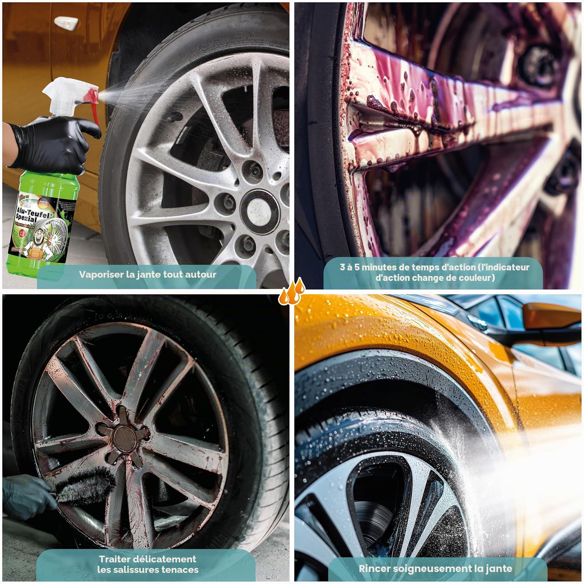 AUTOSTYLE Alu-Teufel Spezial Nettoyant de jantes - Vert - 1000ml - Vainqueur du test!