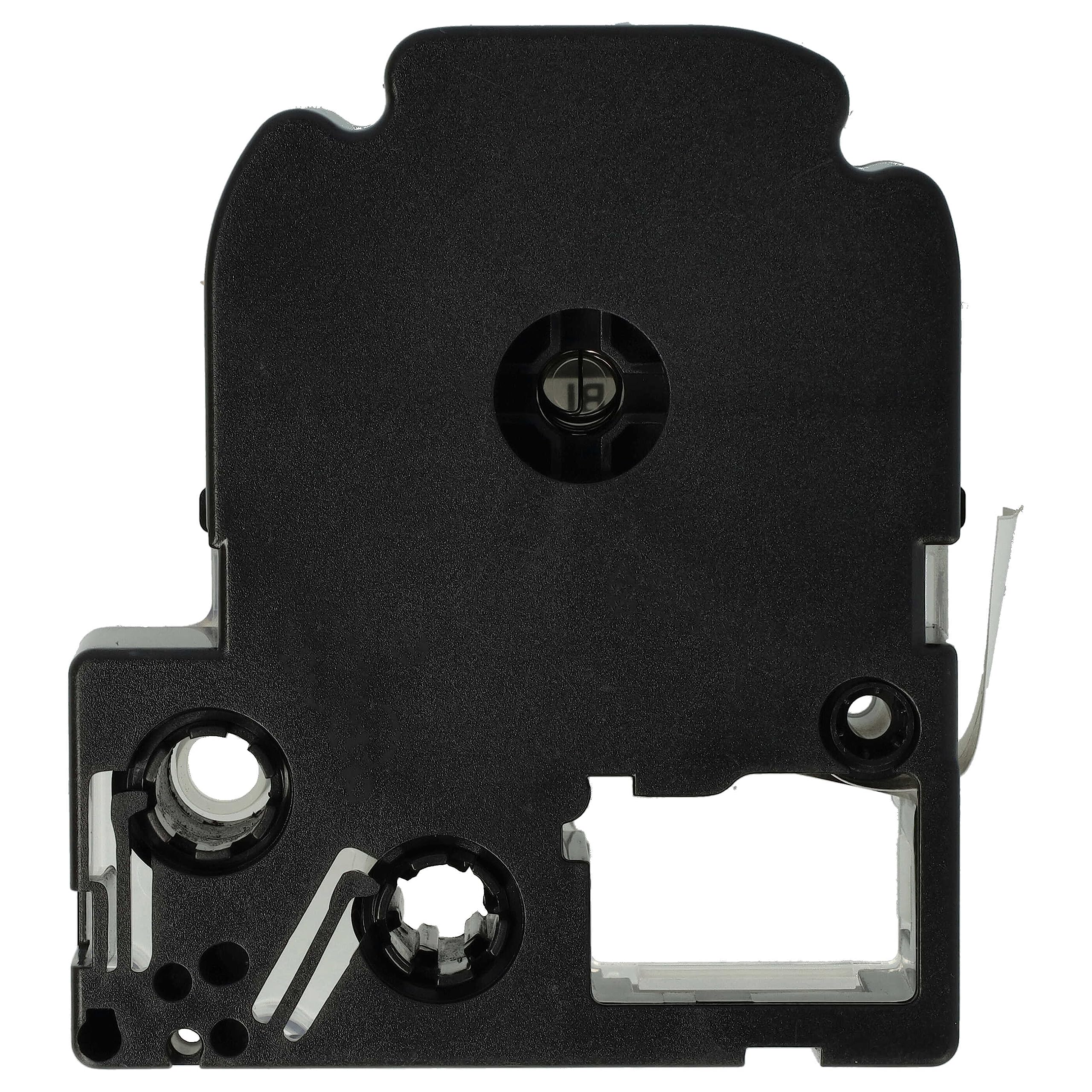 vhbw 10x Schriftband-Kassette Ersatz für Epson SS18KW | LC-5WBN für Etiketten-Drucker 8m x 18mm Schwarz auf Weiß