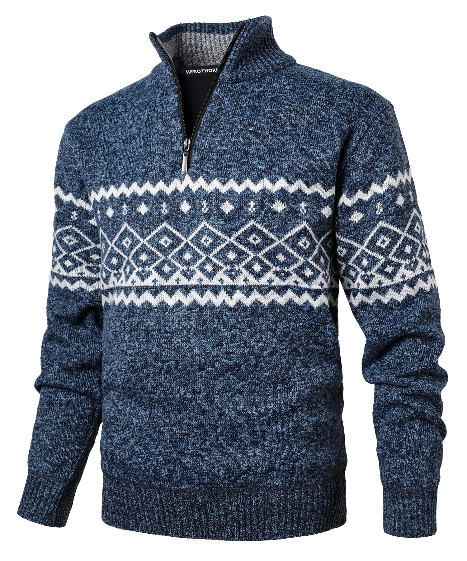 Pullover A Collo Alto Con Cerniera Regular Fit - Grigio Scuro - UOMO - Foto 6