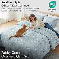 Vista 51 de Southshore Fine Living, Inc. Juego de edredón de tamaño King de gran tamaño, colcha de lavanda King/California con 2 fundas de almohada a juego