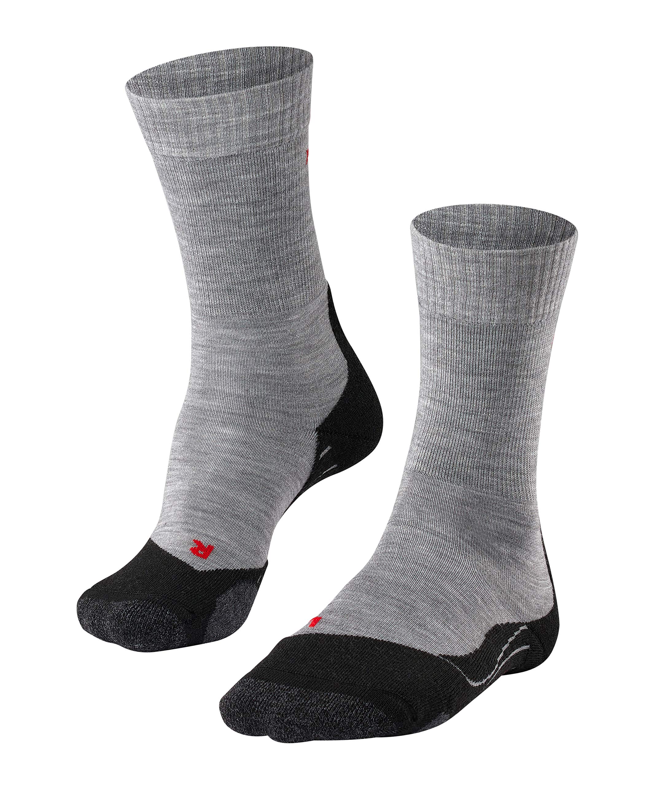 FALKE Herren Wandersocken TK2 Explore M So Wolle Funktionsmaterial antiblasen dick 1 Paar, Grau Light Grey 3403-O, 44-45