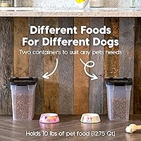 Vista 3 de IRIS Recipiente hermético de almacenamiento de alimentos para perros, hasta 10 libras cada uno, paquete de 2, para perros, gatos, pájaros y otros
