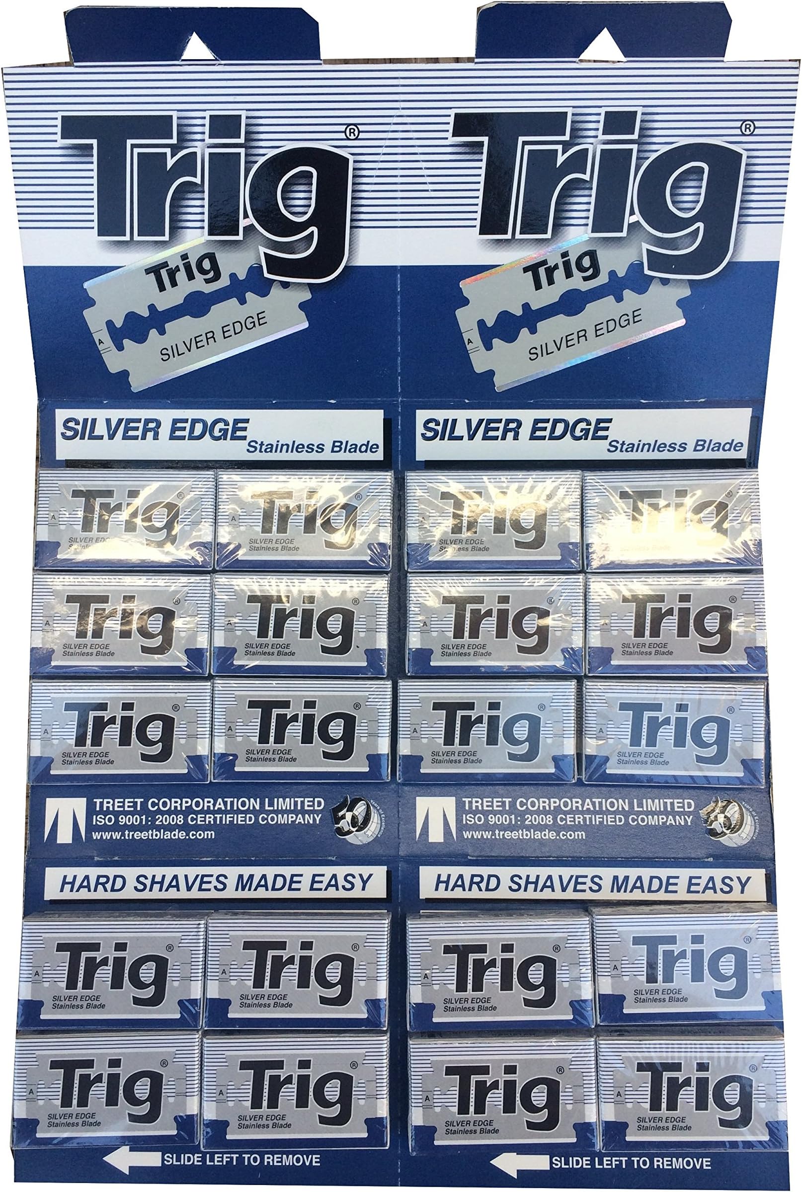 Trig Silver Edge Double Edge Safety Razor Blades, 200 blades (20x10)