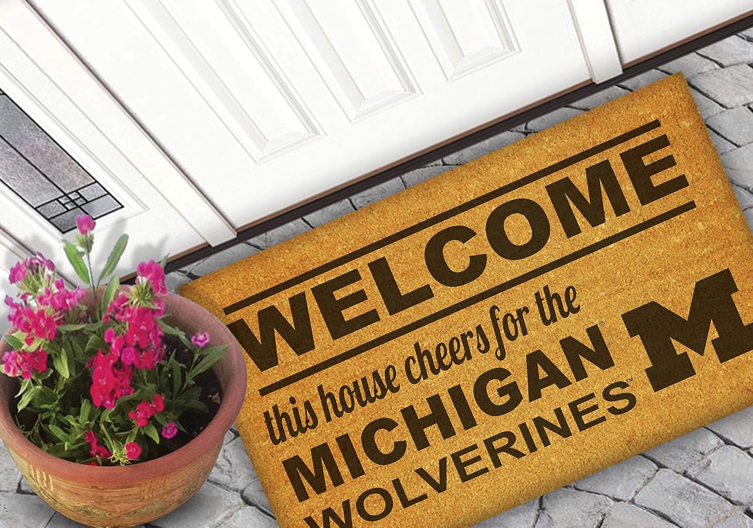 KH Sports Fan Michigan Wolverines Welcome Team Coir Doormat, Multi