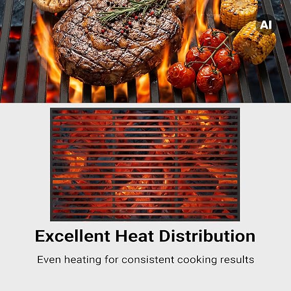 Cast iron Barbecue grate rectangular 60 x 40 cm massive for charcoal grill, gas grill