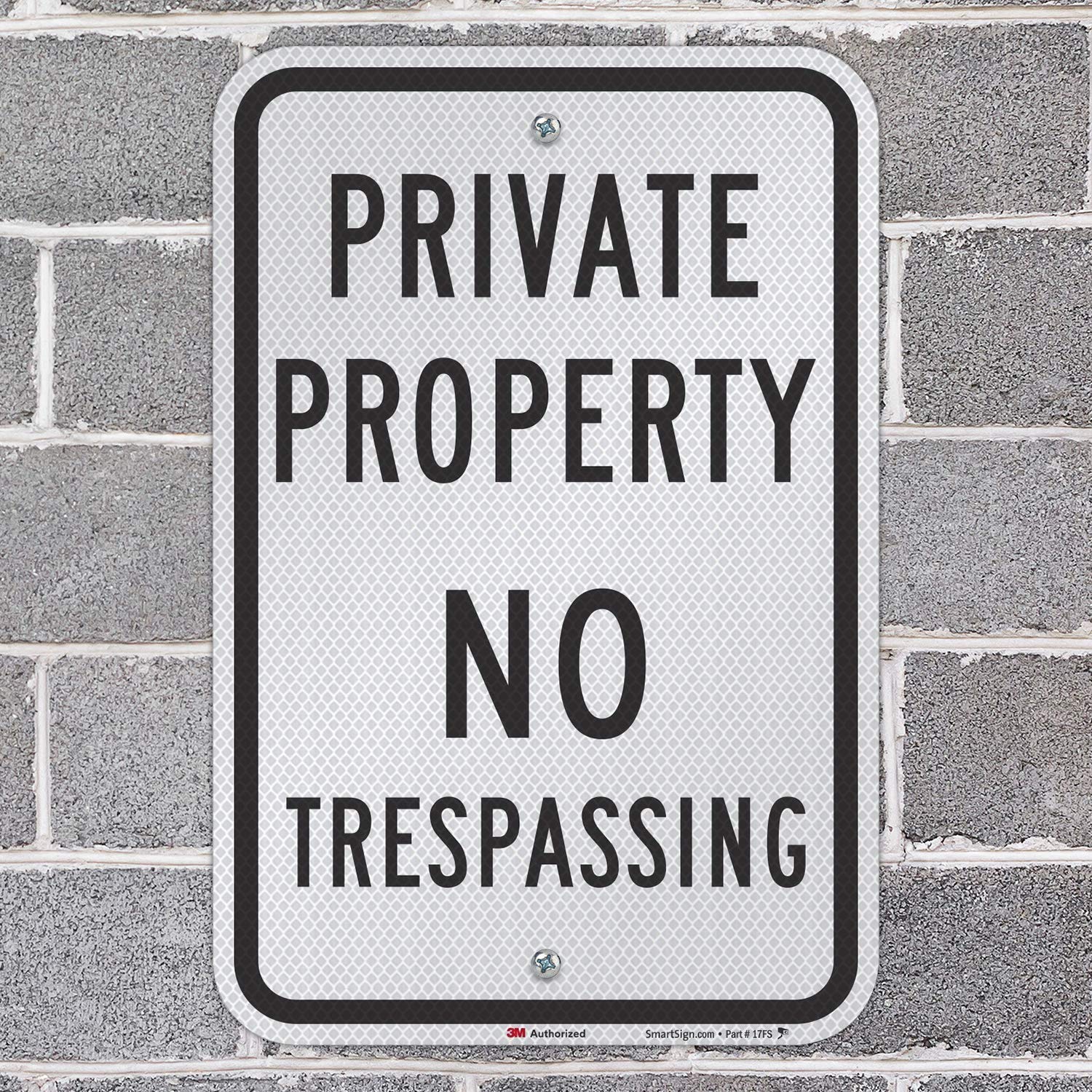 Smartsign Sécurité Sign, Legend "Propriété privée – pas Entrés", Noir sur blanc, 18" x 12", Noir sur blanc, 1