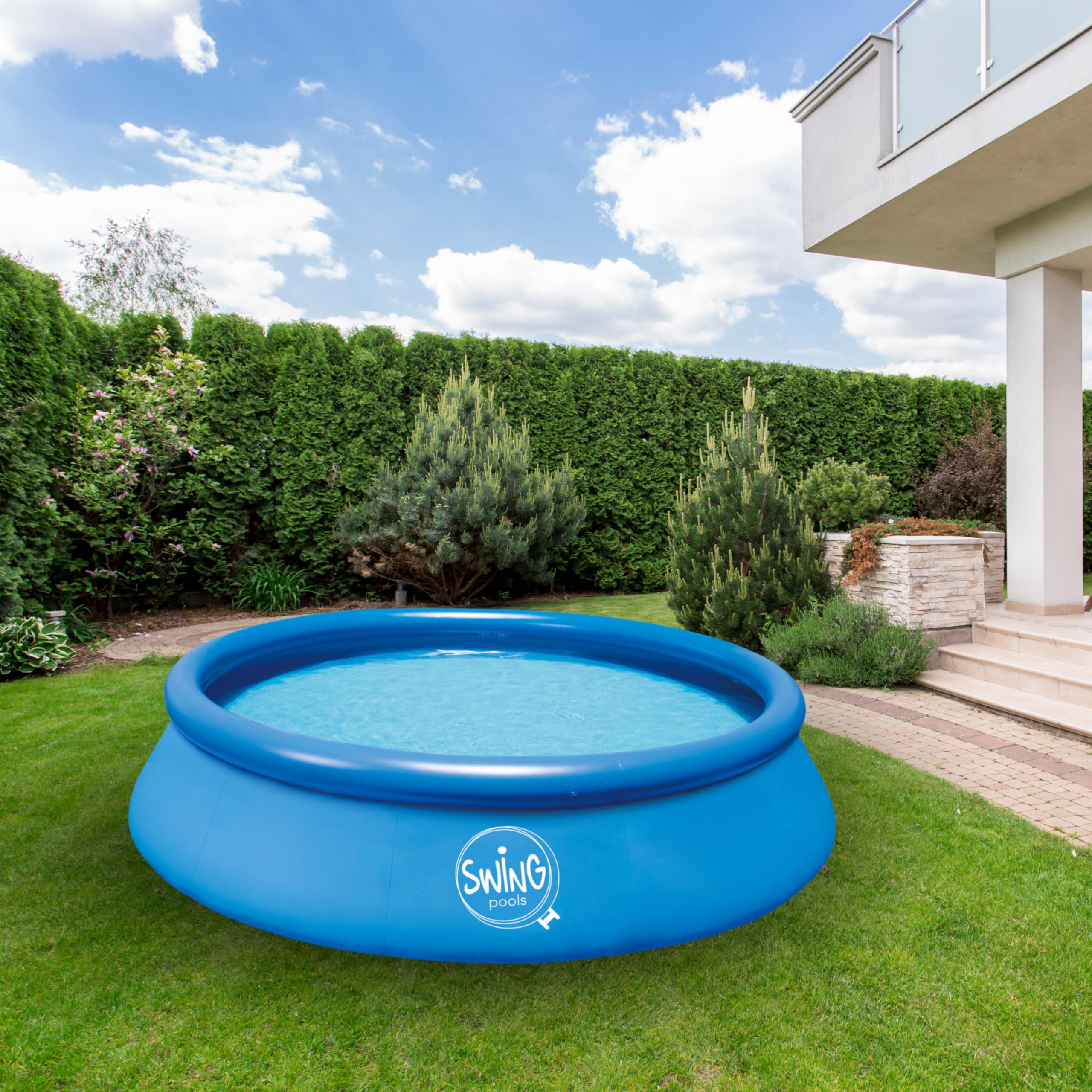 HAF® Piscine Quick Up bleue avec les dimensions 457 x 122 cm – Piscine autoportante et autoportante, sans pompe de filtration