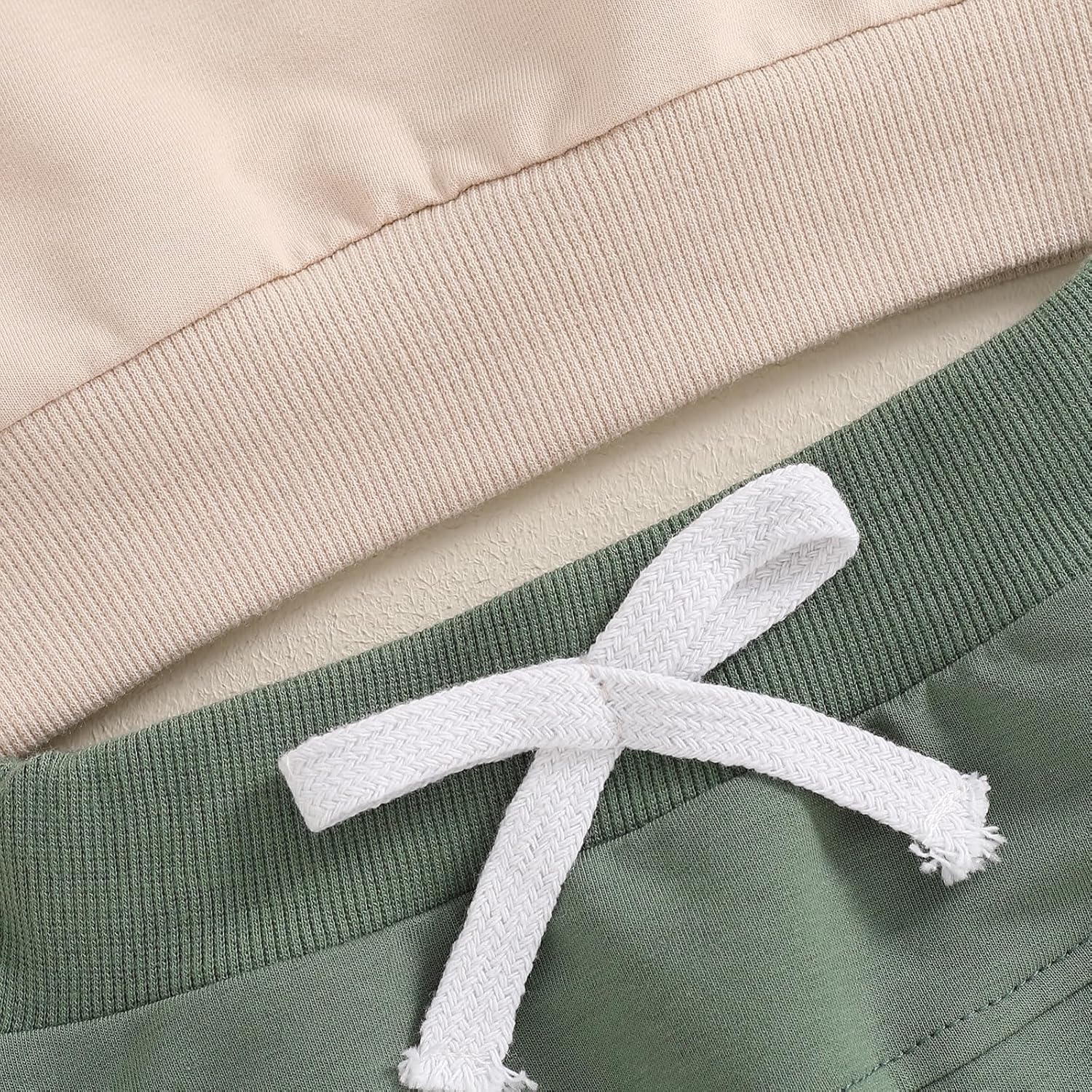 Toddler Baby Boy Fall Winter Clothes Funny Letter Long Sleeve Sweatshirt and Pants Set 2 Piece Sweatsuit Outfit ( A Little Dirt Never Hurt Beige, 6-12 Months) - Image 6