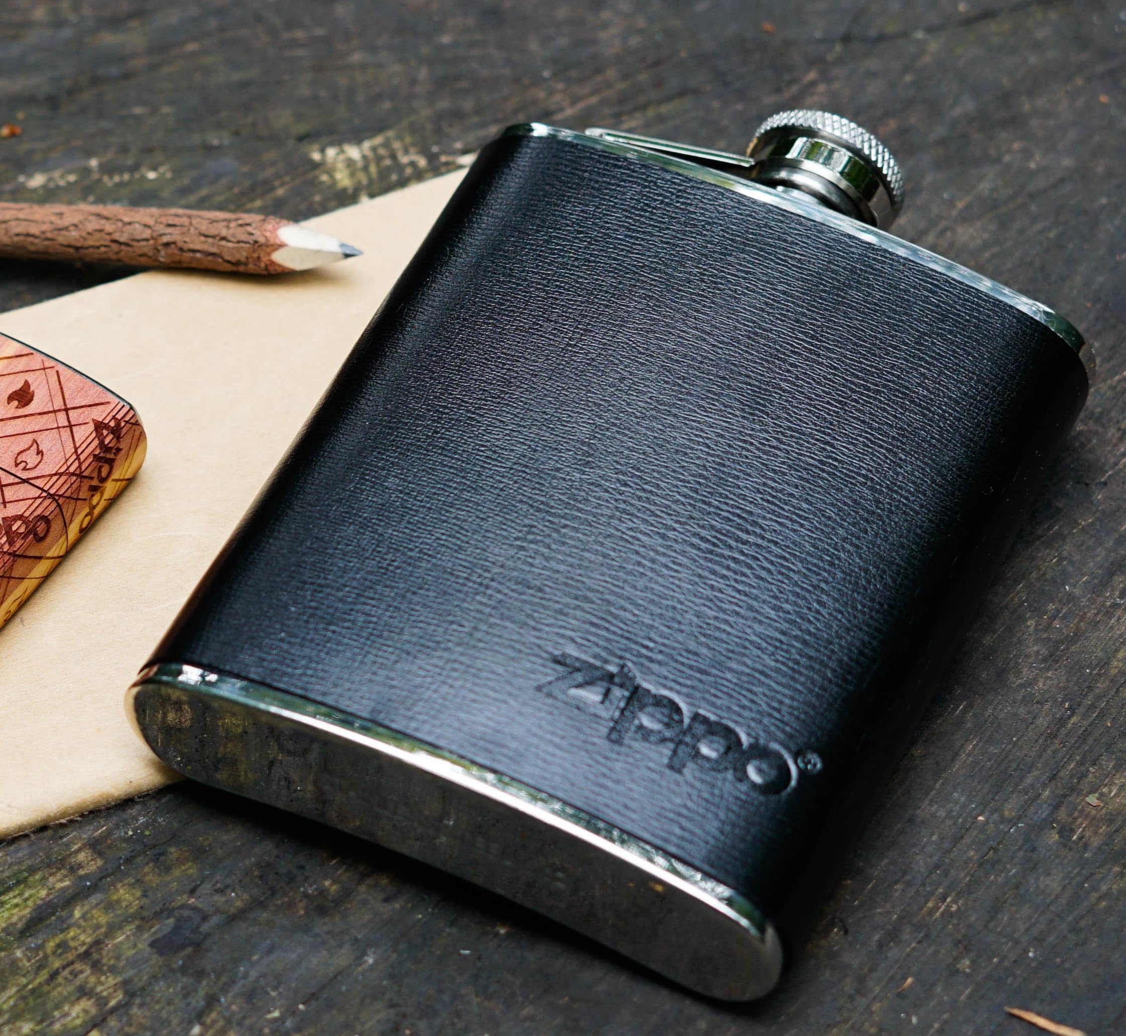 Zippo in Pelle Avvolto fiaschetta, Moka, 170,1 Gram