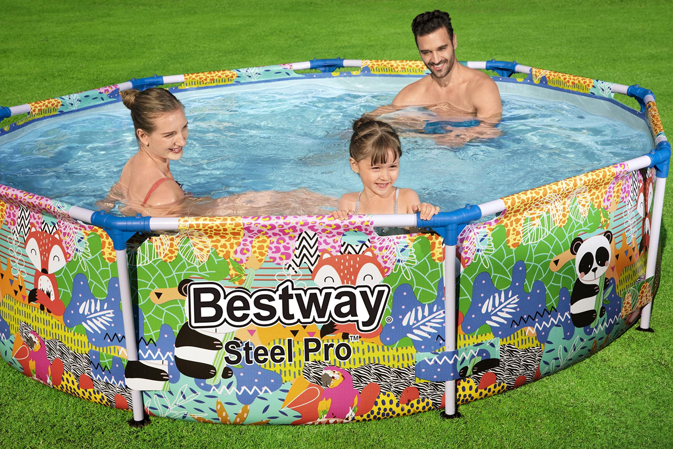 Bestway Steel Pro Frame Pool, 274 x 66 cm, ohne Pumpe, rund, bund, multicolor