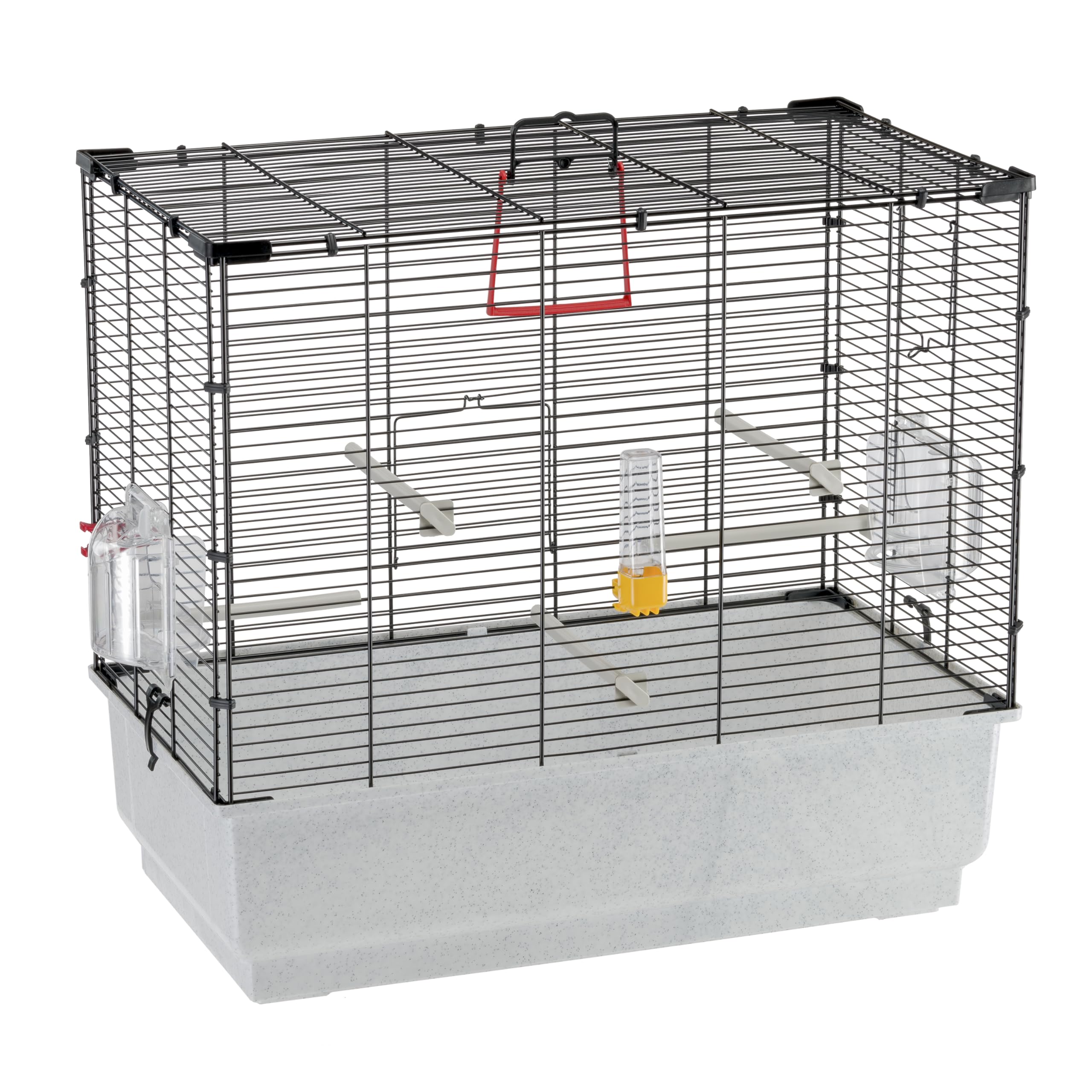 Ferplast Gabbia per Uccelli PIANO 4, Gabbia Canarini Uccellini, con Mangiatoie per Uccelli, Abbeveratoio Uccelli, 59 x 33 x h 55 cm, con Accessori, Vassoio Estraibile