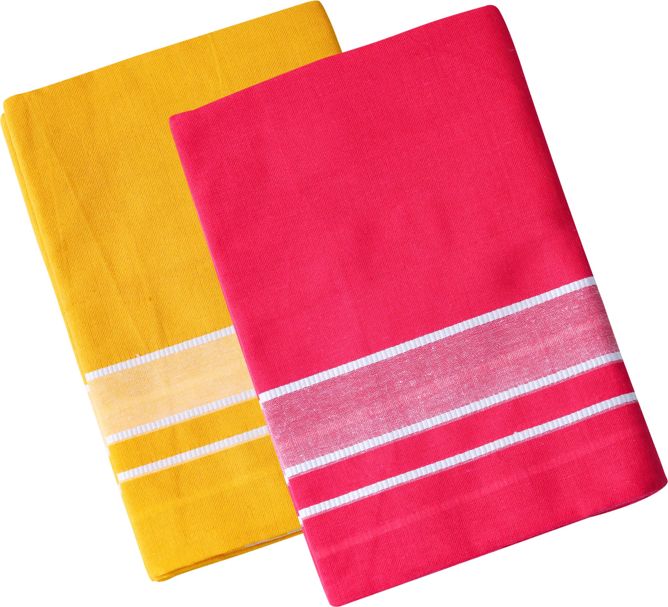 Men's 100% Pure Cotton Solid Yellow & Pink Lungi-Comb Pack-picture-24