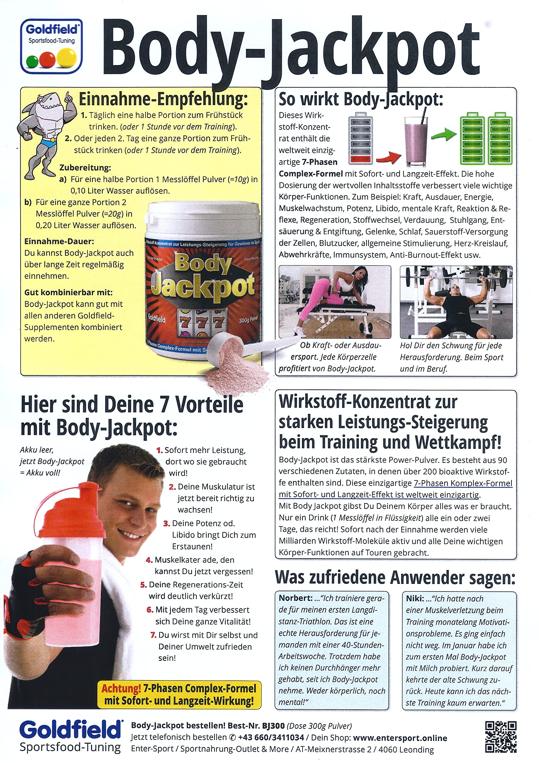 NEU! Goldfield - Body Jackpot | Pre Workout Booster mit einzigartiger Formel | Fitness Booster für maximale Leistung, Energie, Muskelpump und Fokus | Mit Mineralstoffen, Spurenelementen und Vitaminen