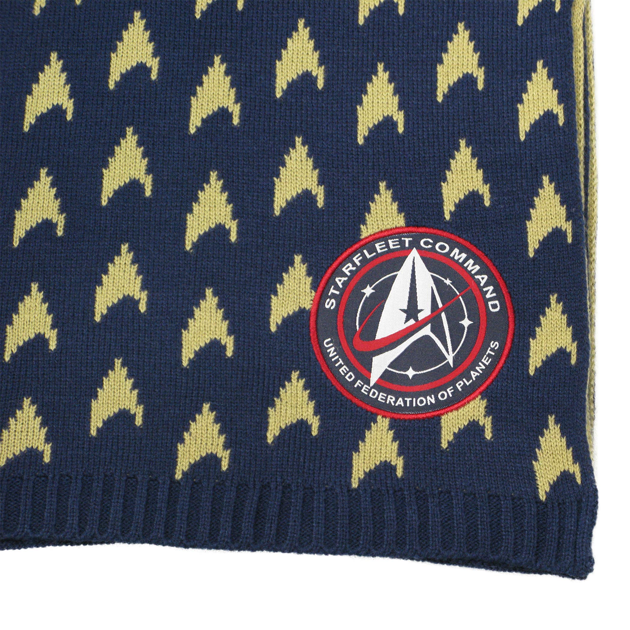 Star Trek Écharpe Starfleet Academy Discovery - Produit LOVARZI | Design Jacquard avec Emblème de Starfleet, Tissu en Acrylique Doux, Cadeau Apprécié des Trekkies