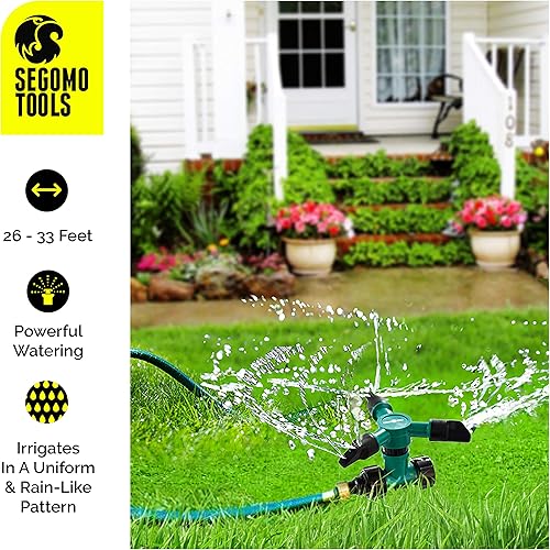 Miniatura 5 de Segomo Tools Sistema de riego giratorio de riego por rociador de agua de césped de jardín de 360 grados - GSR1