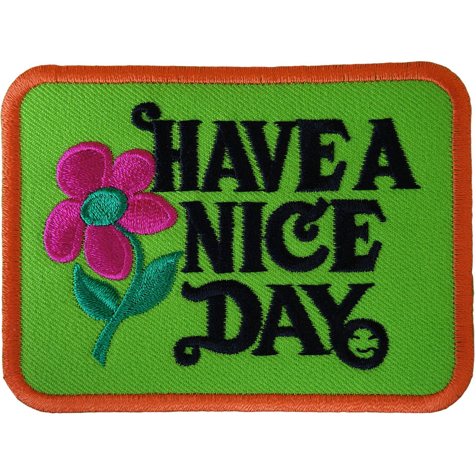 Toppa Ricamata “Have A Nice Day” Con Fiore Hippie – Stile Anni ’60, Si Cuce O Si Stira, Misura 8,9 X 6,5 Cm, Decorazione Per Abiti E Borse - 2