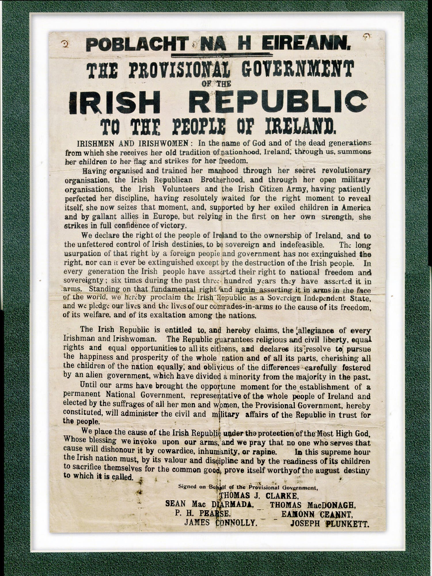 Ireland Full Colour 1916 The Proclamation Of The Irish Republic - Poblacht Na H Eireann A3 Size (42 X 30 Cm) Poster