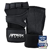 NetroxSports® - Gants Musculation - Gant de Sport Antiderapant - pour Fitness, Crossfit, Halterophilie, Workout, Gym, Powerlifting - Gymnastique Gloves - l'Haltérophilie et la Gym - Femme et Homme Noir XL
