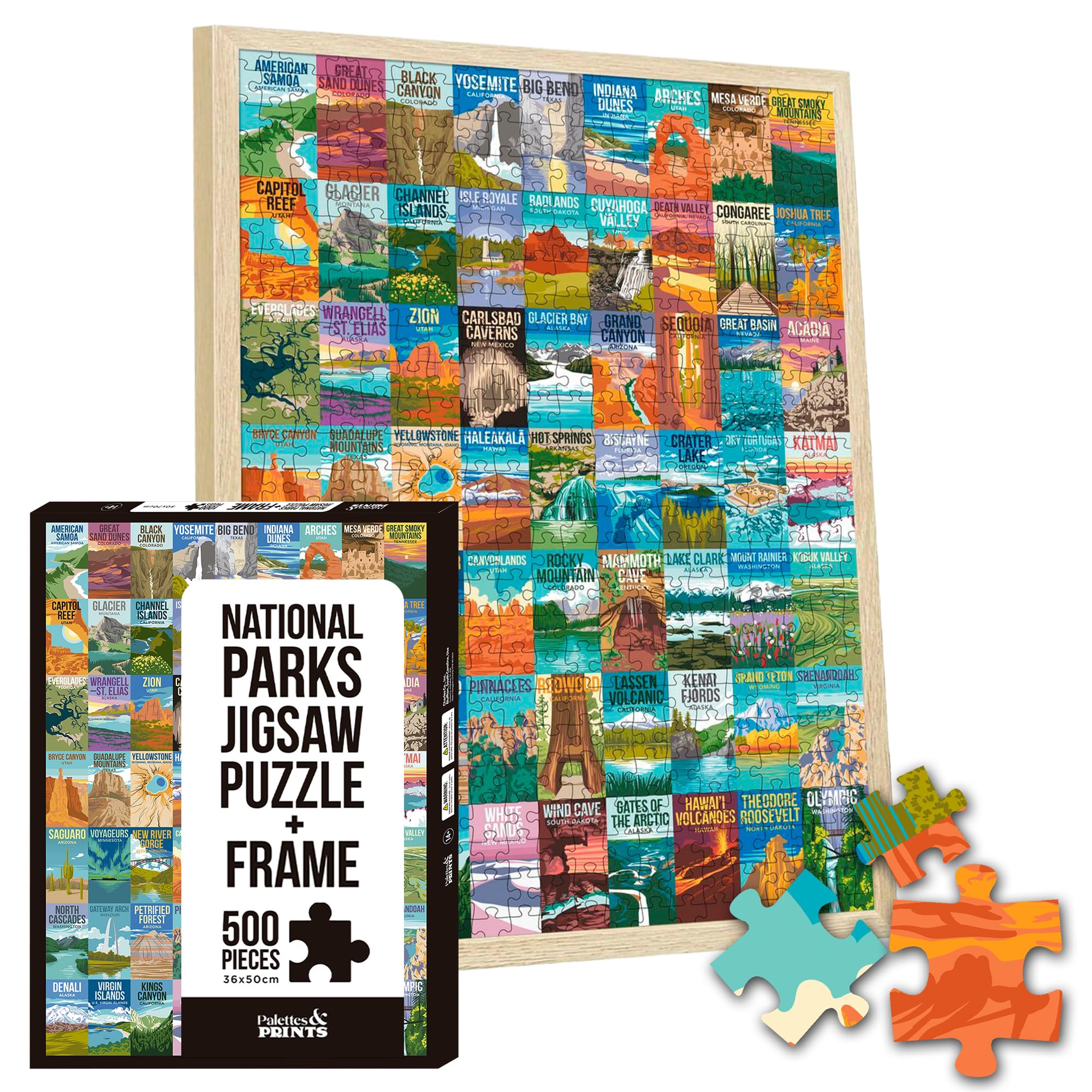 Amazon.com: National Parks Puzzle for Adults with Frame 500 Pieces