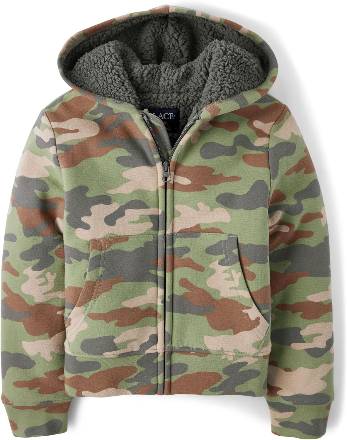 The Children's Place boys Long Sleeve, Sherpa Lined, Zip-front Hoodie Sweatshirt