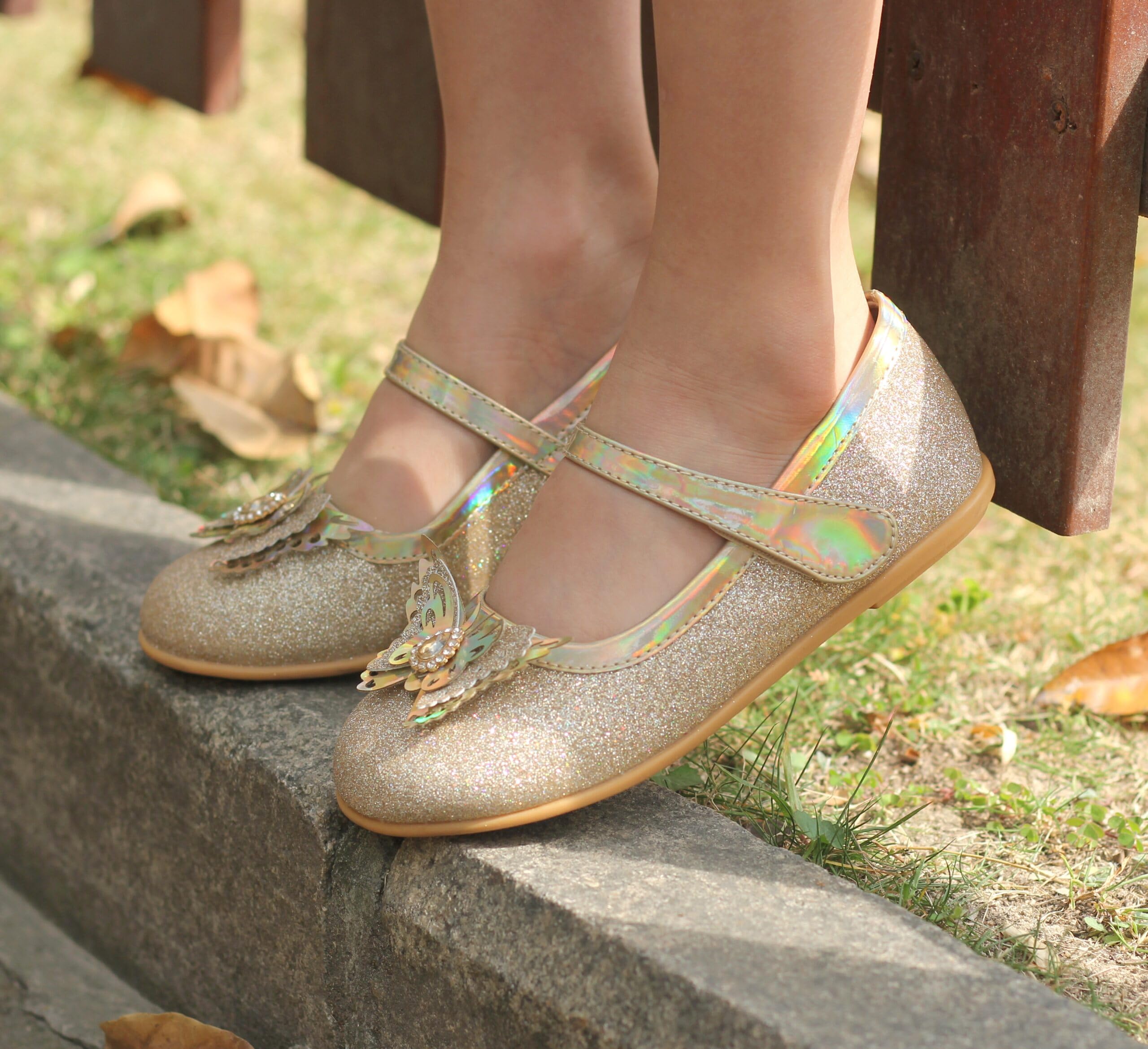 EIGHT KM - Kleinkind Mädchen Kleid Ballerinas Schuhe - Mary Jane Wohnungen - Prinzessin Hochzeit Schuhe