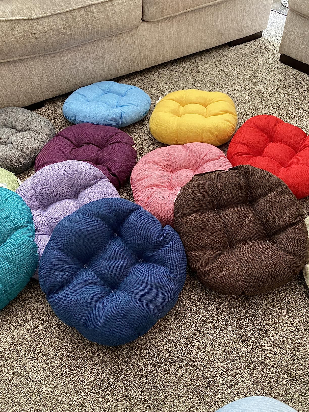 13/mo Finance 15 Inch Round Floor Cushions for Kids and Toddlers