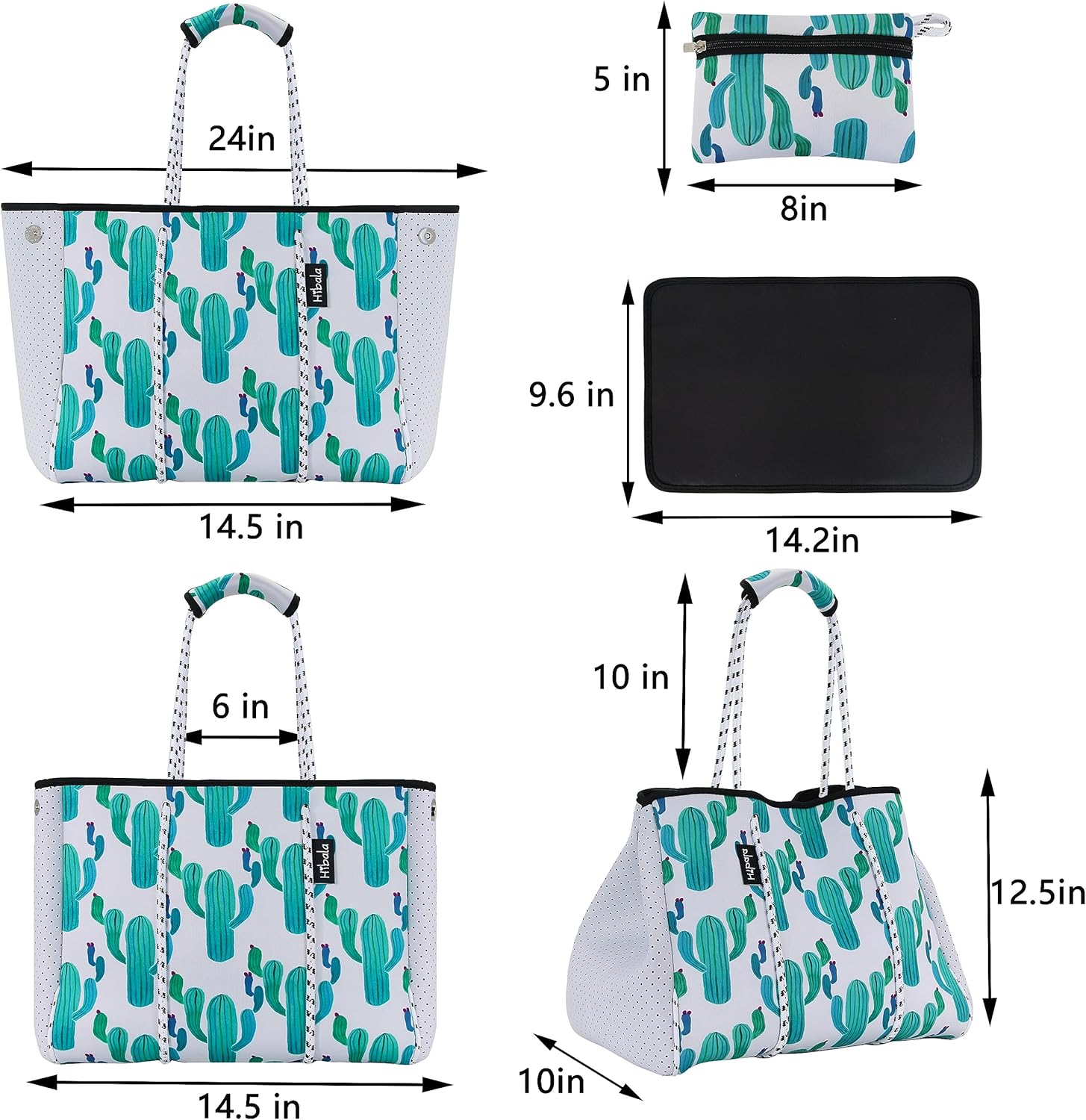 Hibala Neoprene Multipurpose Beach Bag,Gym/Travel/Pool Bag,Tote For Women&Men - Image 7