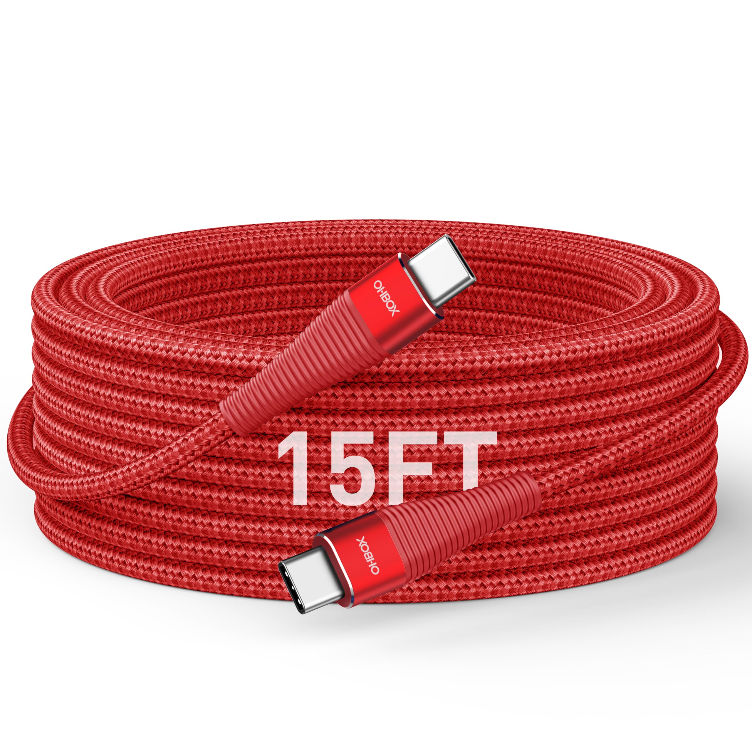 Cavo extra lungo da USB C a USB C, 15 m, 100 W, cavo di ricarica rapida per ricarica rapida, cavo di tipo C per iPhone 17 Pro Max, 16 15, iPad Pro/Air/Mini, MacBook, telefoni Samsung, tablet e