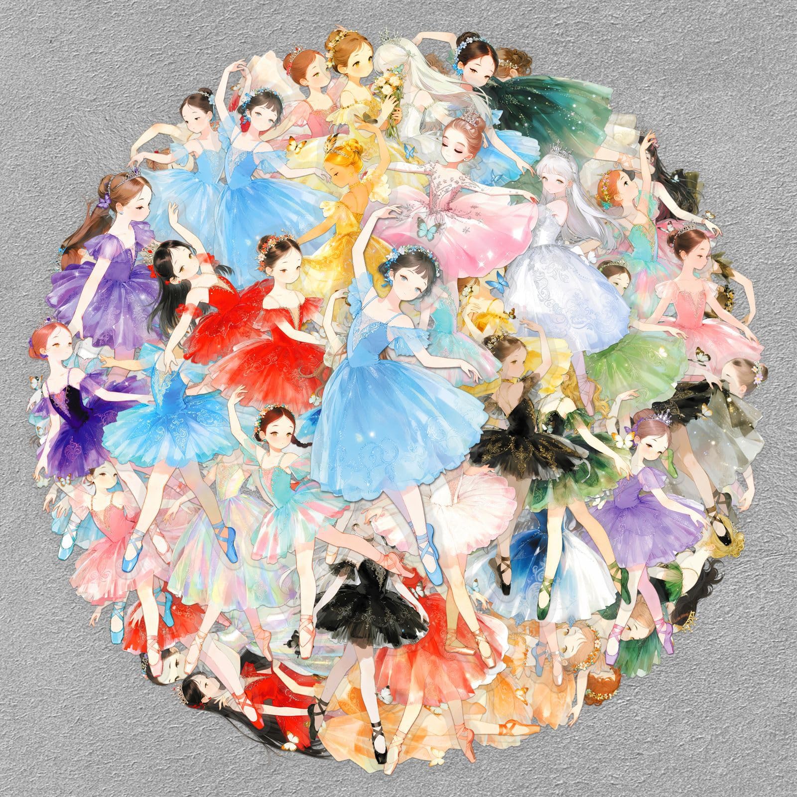 50pcs Ballerina Girl Transparent Waterproof Stickers Elegant Notebook Decoration Guitar Luggage Vinyl Sticker