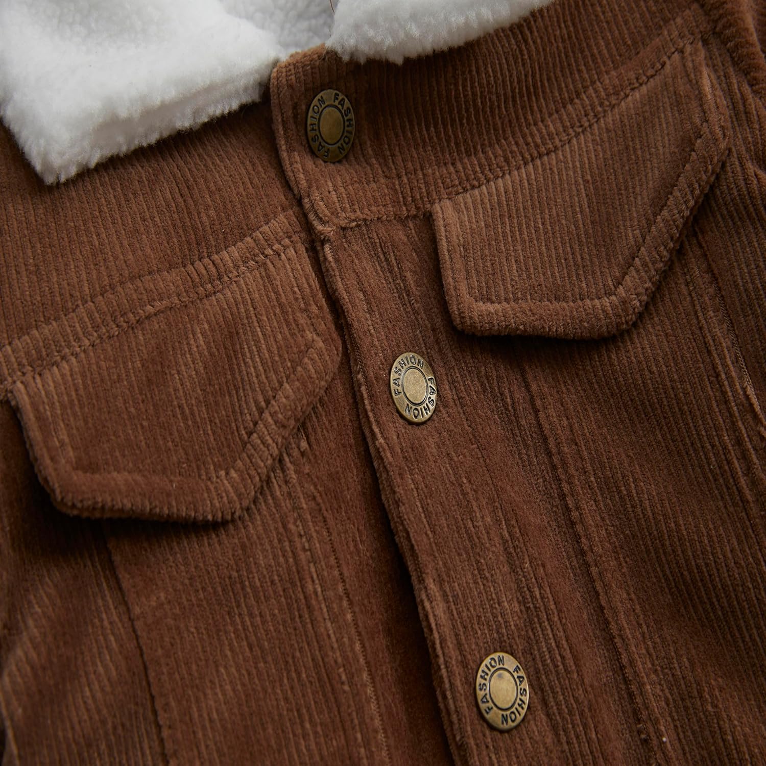 Toddler Baby Boys' Corduroy Jacket Sherpa Lined Lapel Baby jacket Warm and Thick Infant Coat Long - Image 4