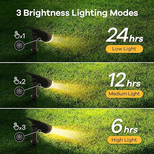 Miniatura 6 de Linkind - Paquete de 4 focos solares para el atardecer hasta el amanecer, luces solares para jardín con 16 LEDs, de luz blanca cálida de 3000 K,