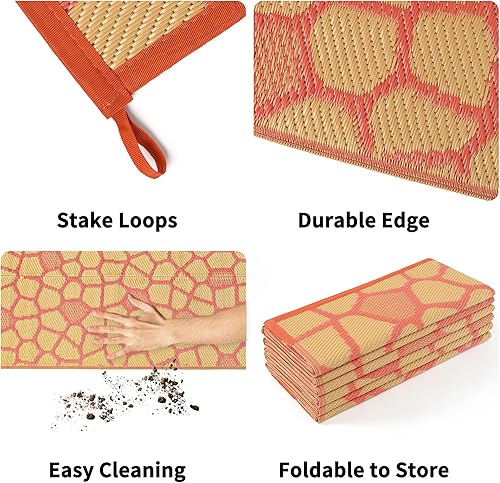 Miniatura 4 de Boulder Bee Alfombras de exterior Alfombra de paja de plástico Alfombras impermeables para acampar al aire libre Alfombra de picnic de secado