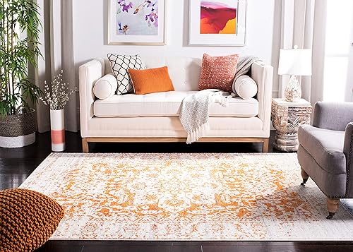 Miniatura 3 de Safavieh MAD603P - Tapete con diseño de medallón desgastado, copo de nieve colección Madison, no suelta pelos, fácil de cuidar, sala de estar, alto