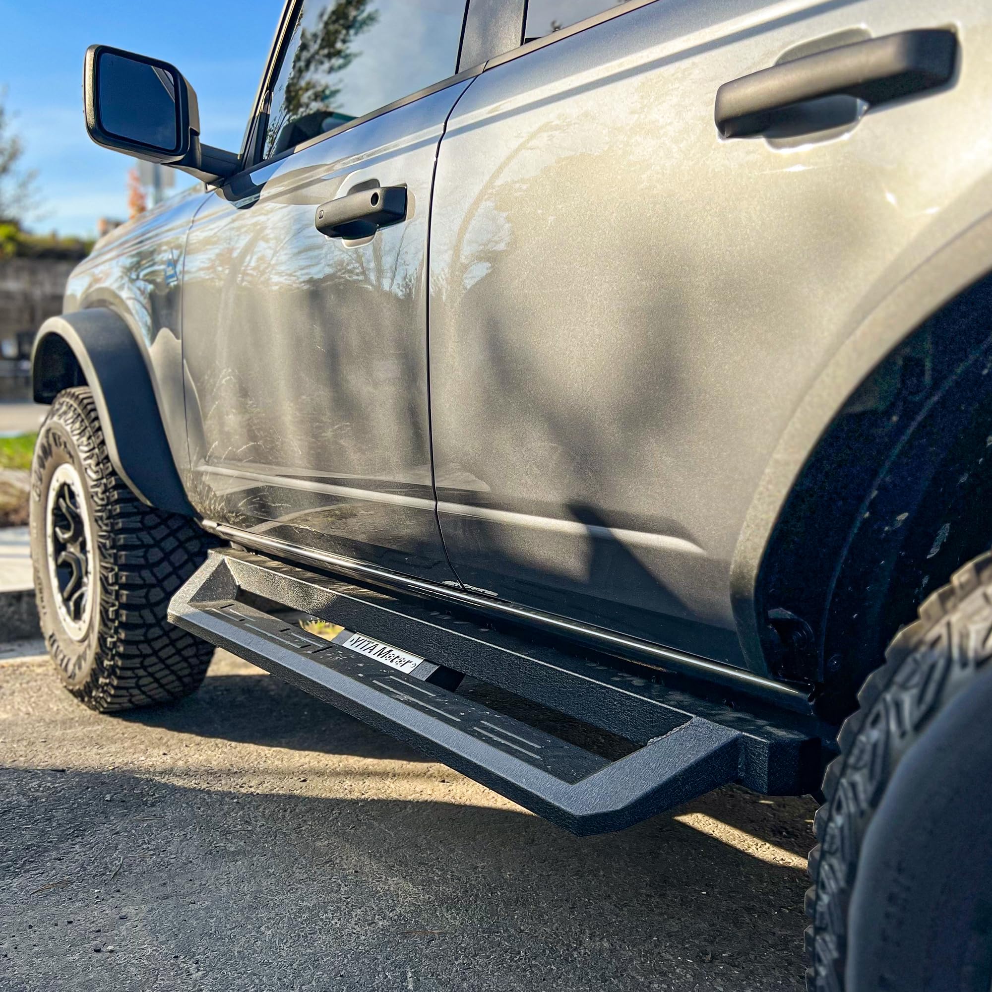 YITAMOTOR Drop Running Boards Compatible with 2021-2024 Ford Bronco 4 Door, Off-Road Side Steps, Black Powder Coated Nerf Bars
