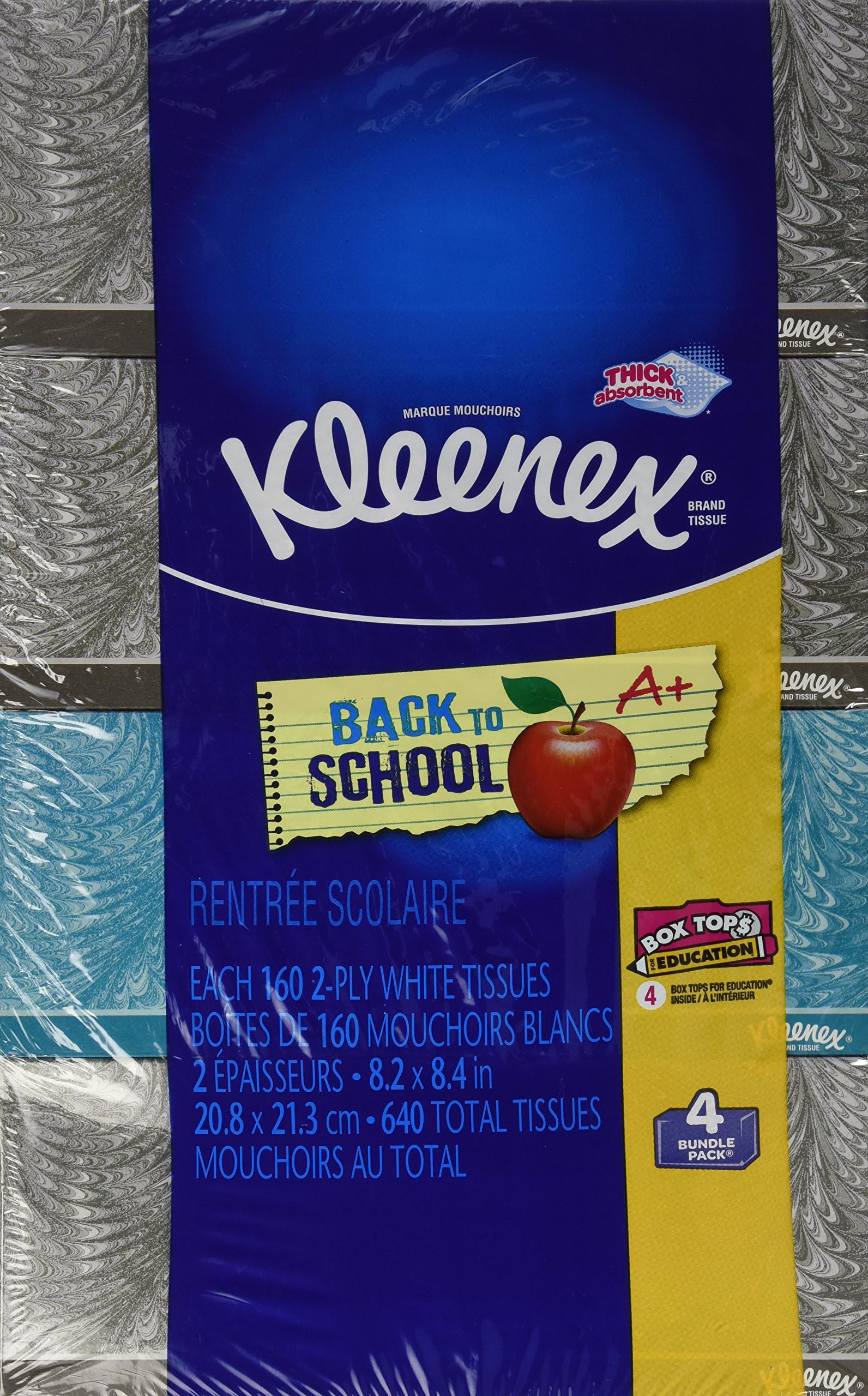 Facial Tissue - 160 2-ply Box, 4 Pack (Designs & Colors Will Vary)
