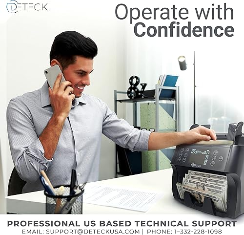 Miniatura 5 de DETECK DT500 Contador de dinero de denominación mixta, multimoneda, contador de facturas 2CISUVIRMGMT detección de falsificaciones, número de serie