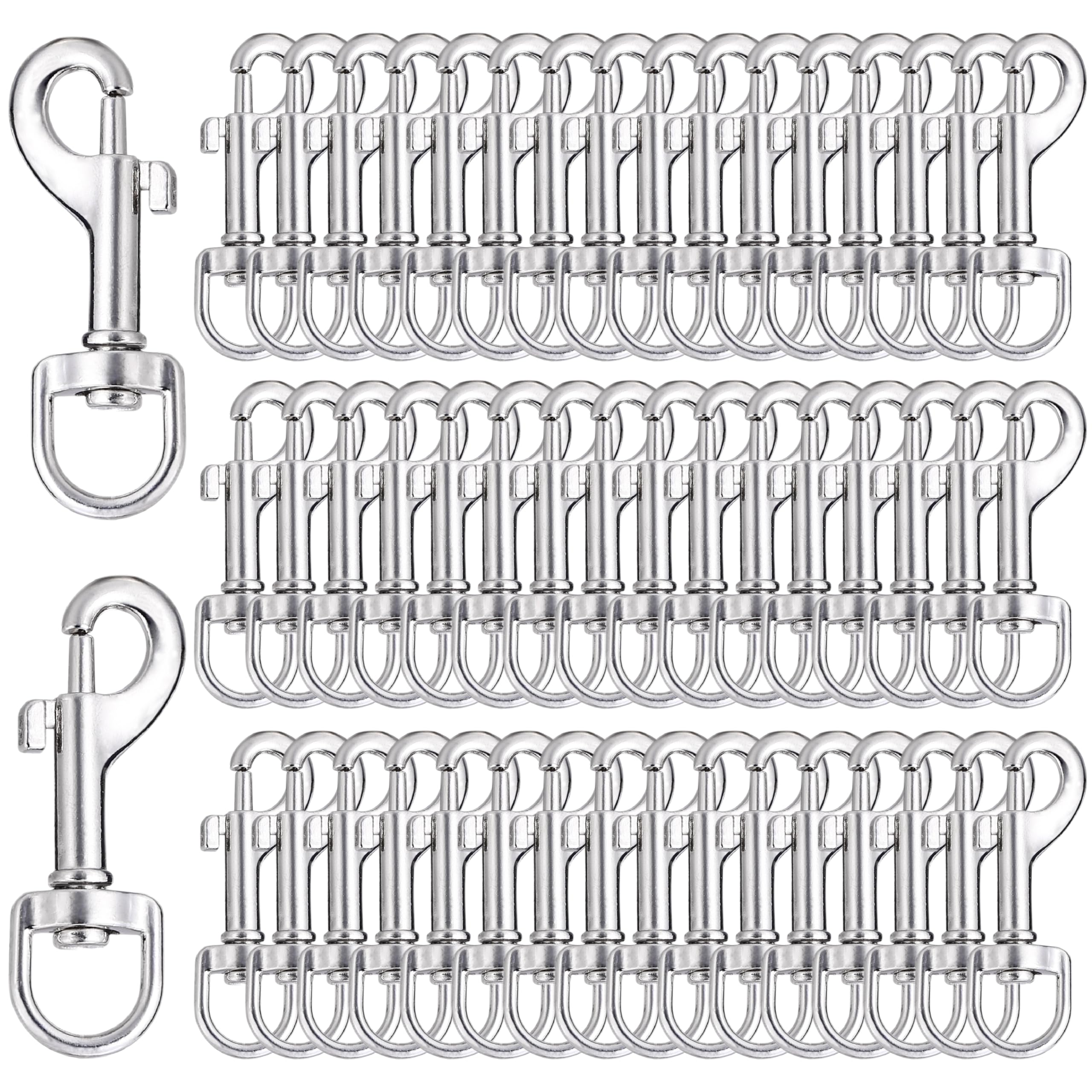 Lucky Goddness 50pcs Swivel Snap Hooks for Dog Leash Collar Linking, Metal Heavy Duty Eye Lobster Claw Clasp Multipurpose- Perfect for Pet Buckle Key