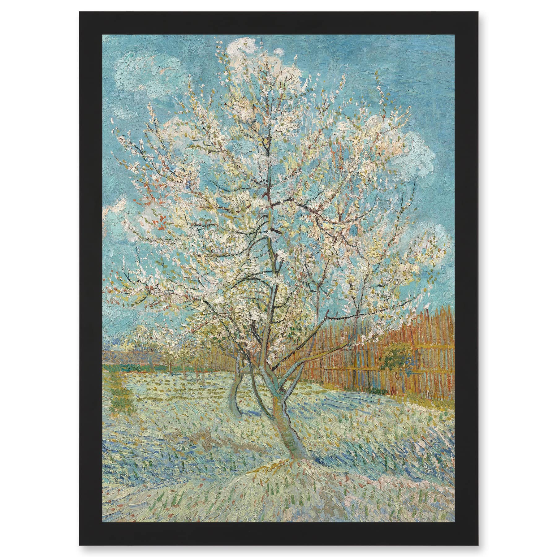 Wee Blue Coo Van Gogh The Pink Peach Tree Painting Artwork Framed Wall Art Print A4