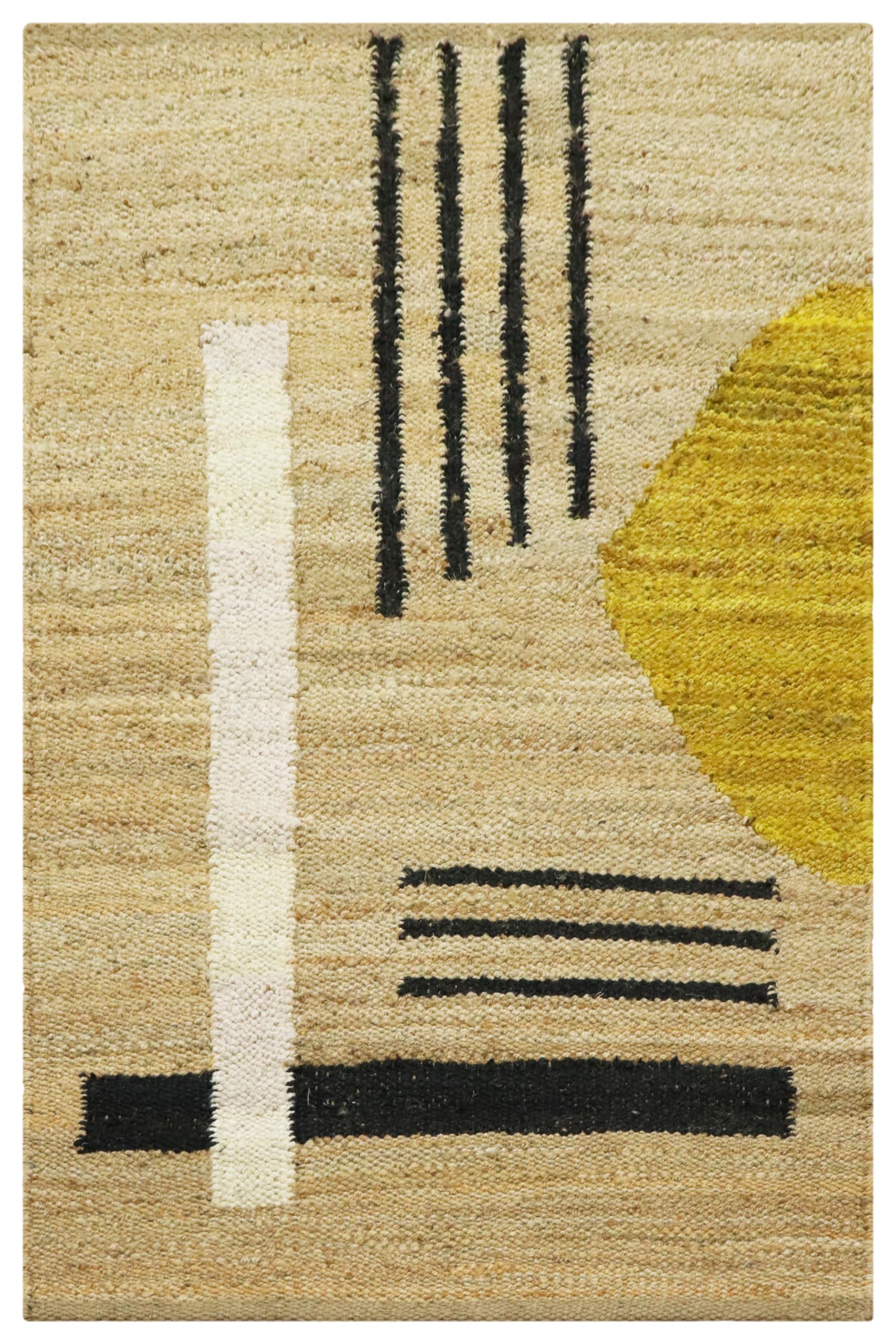 Paillasson en jute beige et noir pour sublimer une entrée épurée
